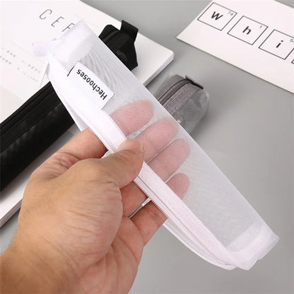 HE CHOOSES D016 Mini Square Mesh Nylon Pencil Bag Student Stationery Storage Bag