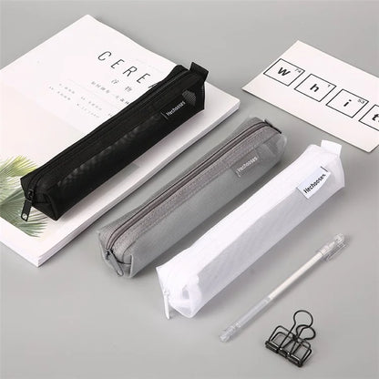 HE CHOOSES D016 Mini Square Mesh Nylon Pencil Bag Student Stationery Storage Bag
