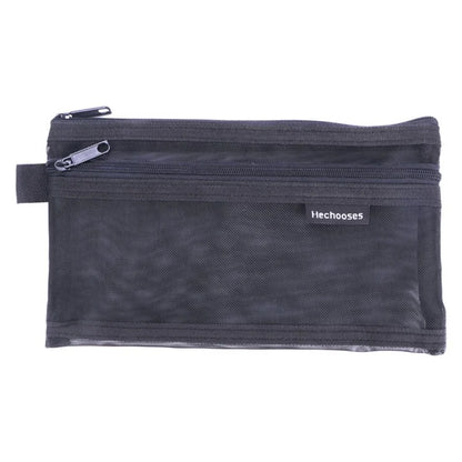 HE CHOOSES D005 Double Layer Nylon Mesh Student Stationery Storage Bag