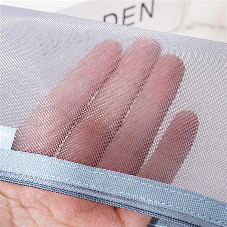 HE CHOOSES D001 Nylon Mesh Pencil Case Student Stationery Storage Bag