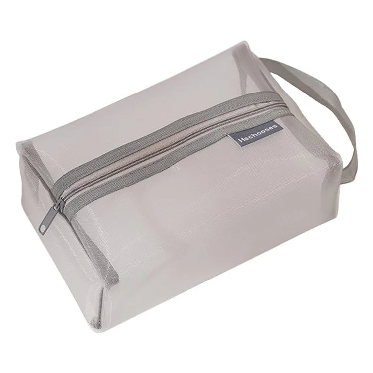 HE CHOOSES D053 Three-Dimensional Square Mesh Storage Bag Pencil Case, Size XL