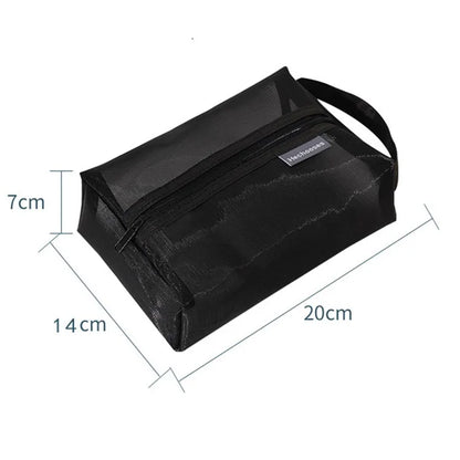 HE CHOOSES D053 Three-Dimensional Square Mesh Storage Bag Pencil Case, Size XL