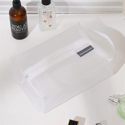 HE CHOOSES D053 Three-Dimensional Square Mesh Storage Bag Pencil Case, Size XL
