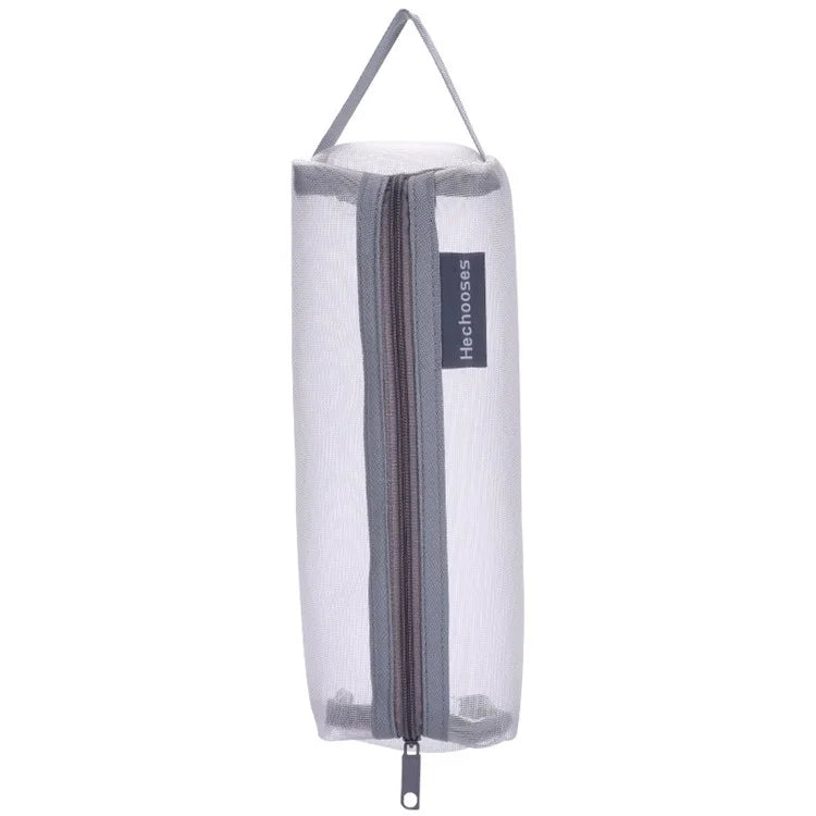HE CHOOSES D048 Nylon Mesh Student Pencil Stationery Storage Bag with Hand Strap