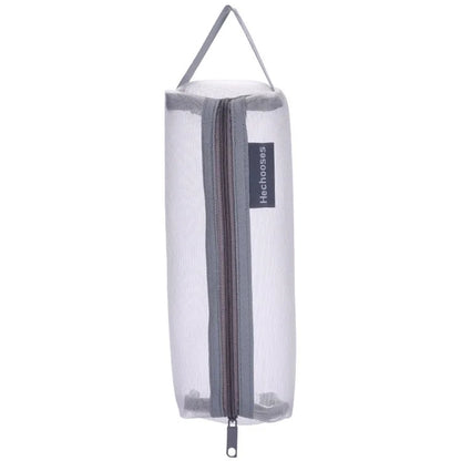 HE CHOOSES D048 Nylon Mesh Student Pencil Stationery Storage Bag with Hand Strap