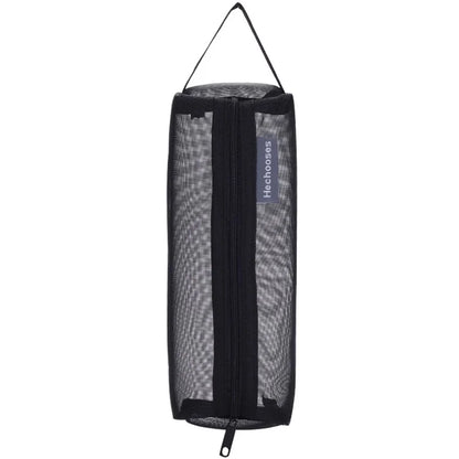 HE CHOOSES D048 Nylon Mesh Student Pencil Stationery Storage Bag with Hand Strap