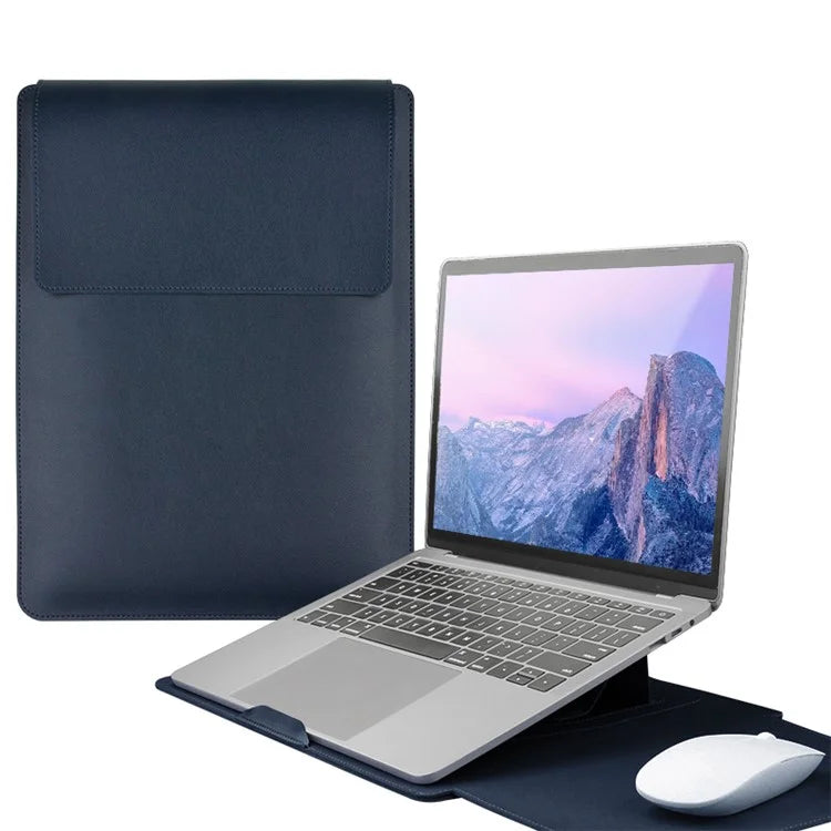 13-inch PU Leather Laptop Bag with Adjustable Stand Notebook Sleeve