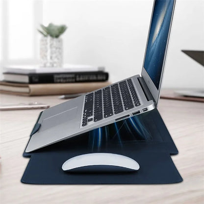 13-inch PU Leather Laptop Bag with Adjustable Stand Notebook Sleeve
