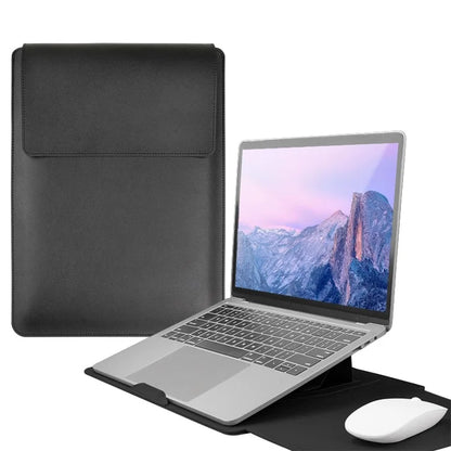 13-inch PU Leather Laptop Bag with Adjustable Stand Notebook Sleeve