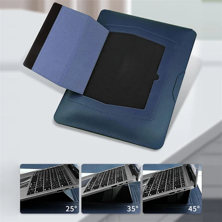 13-inch PU Leather Laptop Bag with Adjustable Stand Notebook Sleeve
