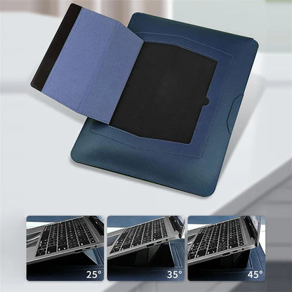 13-inch PU Leather Laptop Bag with Adjustable Stand Notebook Sleeve