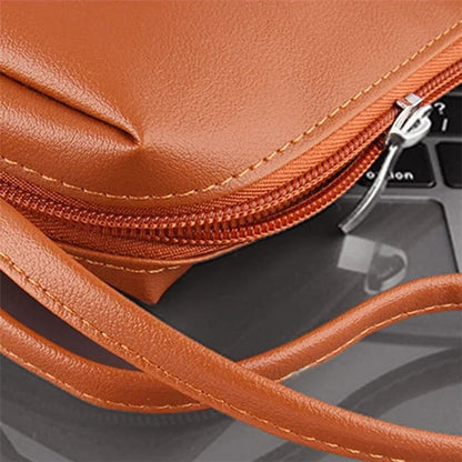 PU Leather Storage Bag Electronic Accessory Organizer with Hand Strap