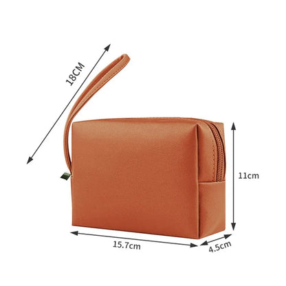 PU Leather Storage Bag Electronic Accessory Organizer with Hand Strap