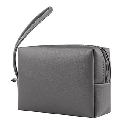 PU Leather Storage Bag Electronic Accessory Organizer with Hand Strap