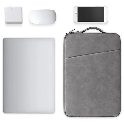 ND03S 14.1-15.4 Inch PU Leather Laptop Bag Shockproof Notebook Handbag