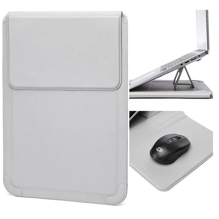 12-13.3" Laptop Case PU Leather Ultra-Slim Folding Stand Notebook Carrying Bag