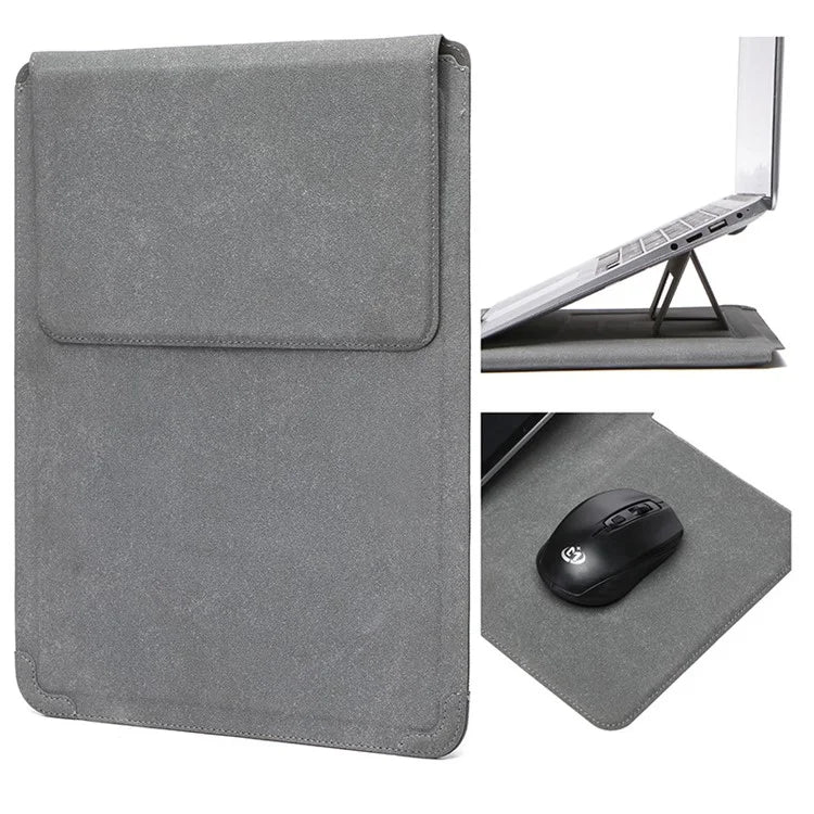 12-13.3" Laptop Case PU Leather Ultra-Slim Folding Stand Notebook Carrying Bag