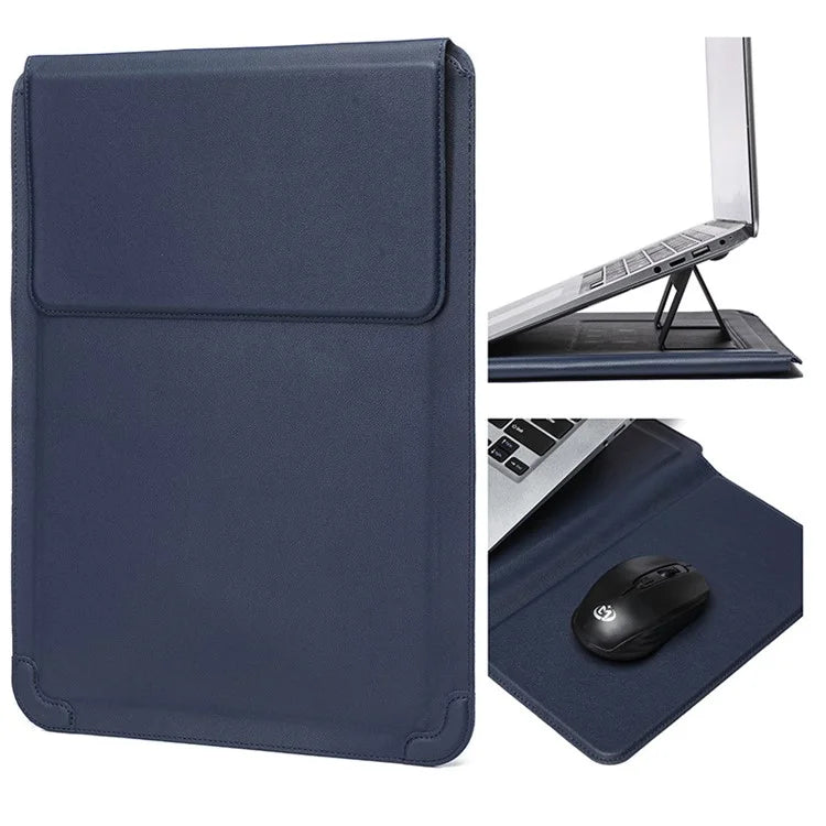 12-13.3" Laptop Case PU Leather Ultra-Slim Folding Stand Notebook Carrying Bag