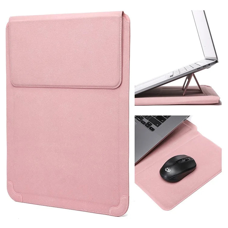 12-13.3" Laptop Case PU Leather Ultra-Slim Folding Stand Notebook Carrying Bag