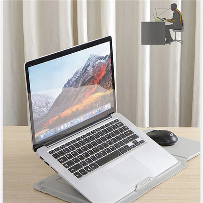 12-13.3" Laptop Case PU Leather Ultra-Slim Folding Stand Notebook Carrying Bag