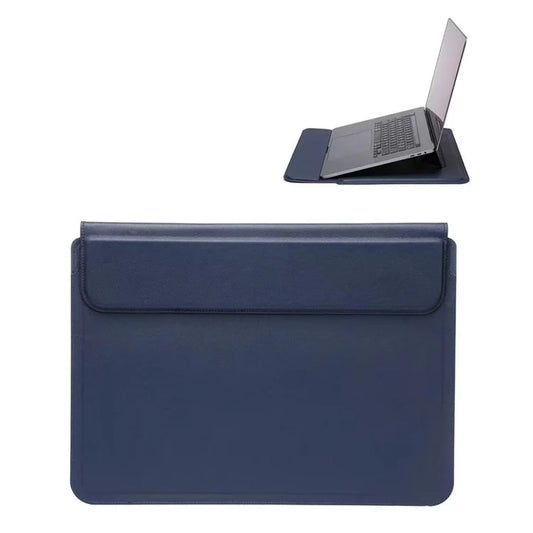 13-13.3 Inch Notebook Computer Bag PU Leather Foldable Stand Laptop Storage Sleeve