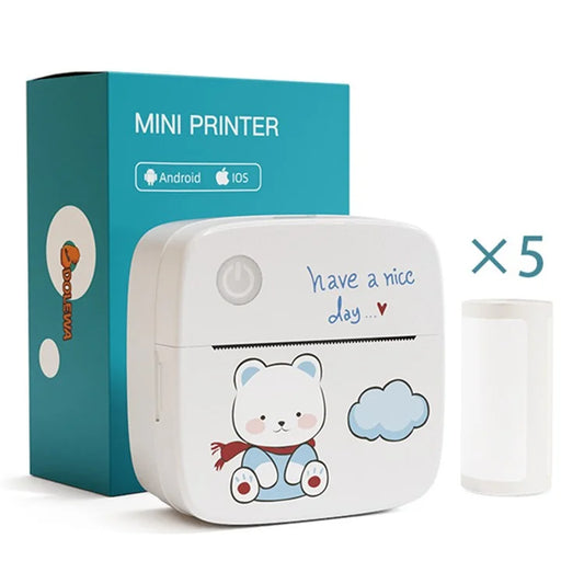 LX-D2 Bluetooth Photo Picture Smart Mini Printer with English Labels+5 Rolls 30mm Paper
