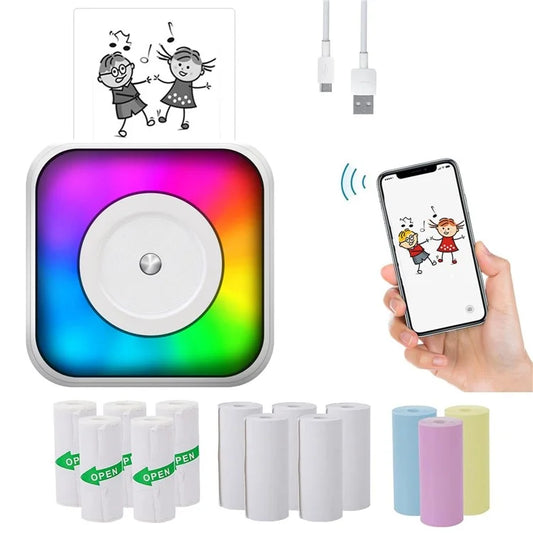 C31 Portable Wireless Bluetooth Thermal Lable Printer with Printing Paper Kit Set