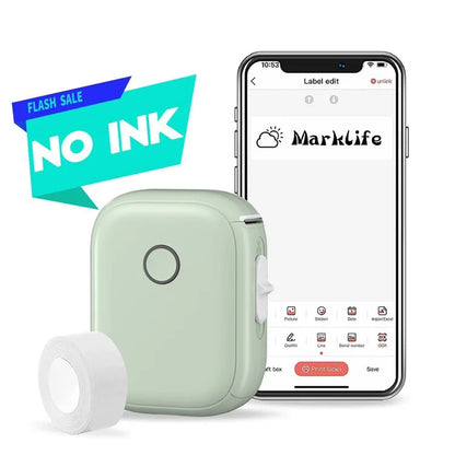 MARKLIFE P12 Thermal Label Printer with Printing Paper, 1200mAh Portable Mini Printer