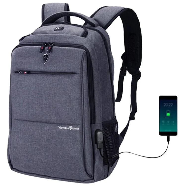 VICTORIATOURIST V906 USB Business Travel Backpack Dual Shoulder 15.6-inch Laptop Bag with USB Port, Upgraded Version