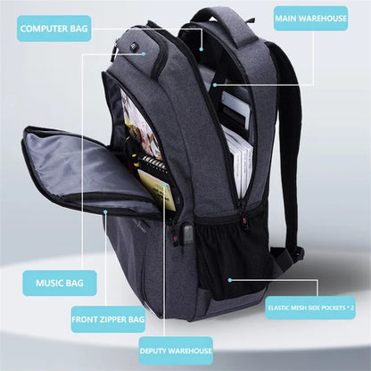 VICTORIATOURIST V906 USB Business Travel Backpack Dual Shoulder 15.6-inch Laptop Bag with USB Port, Upgraded Version