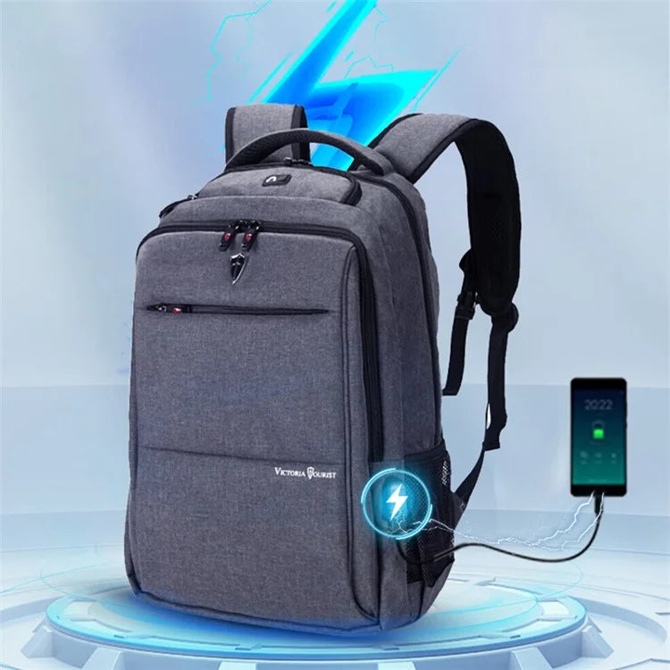 VICTORIATOURIST V906 USB Business Travel Backpack Dual Shoulder 15.6-inch Laptop Bag with USB Port, Upgraded Version