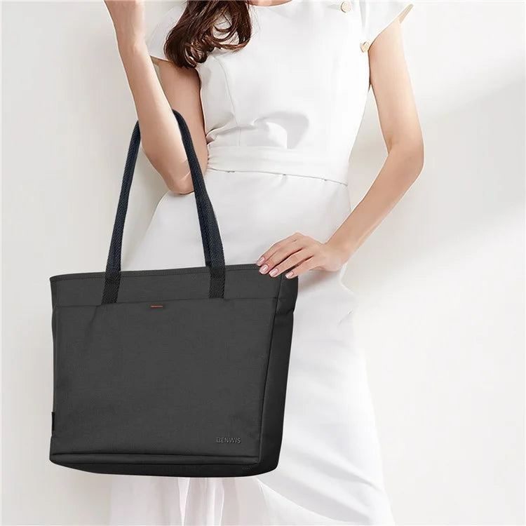 BENWIS LT-LHB-1-BK Laptop Tote Bag Nylon 1000D Notebook Shoulder Bag for Work Travel