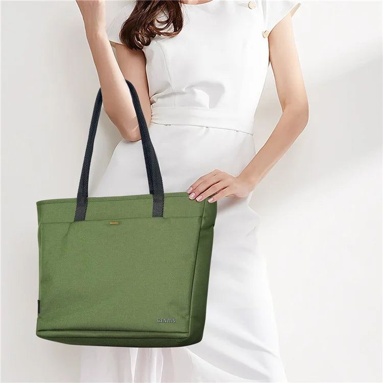 BENWIS LT-LHB-1-BK Laptop Tote Bag Nylon 1000D Notebook Shoulder Bag for Work Travel