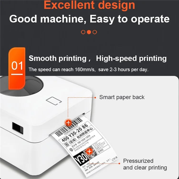 ZJ-9250 USB+Bluetooth Thermal Shipping Label Printer for Small Business