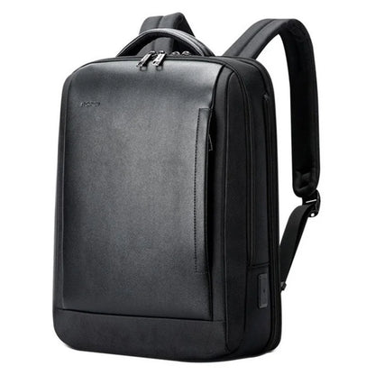 BOPAI 15.6 inch Laptop Backpack Genuine Cow Leather Water Resistant Business Travel Rucksack