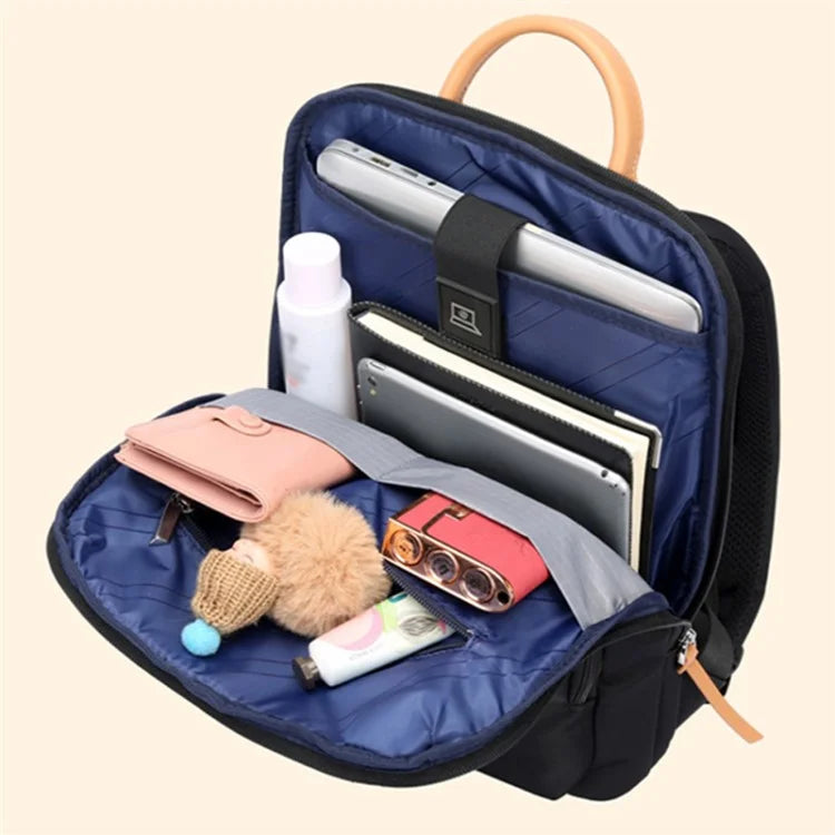 BOPAI 14-inch Laptop Waterproof Backpack Nylon Polyester Business Commute Notebook Shoulder Bag