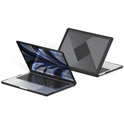 DUX DUCIS LCGH Series for MacBook Air 13 inch (2024) / (2022) Geometric Lines Anti-Drop Case TPU+PC Laptop Cover