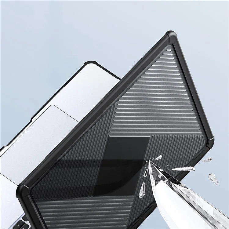 DUX DUCIS LCGH Series for MacBook Air 13 inch (2024) / (2022) Geometric Lines Anti-Drop Case TPU+PC Laptop Cover
