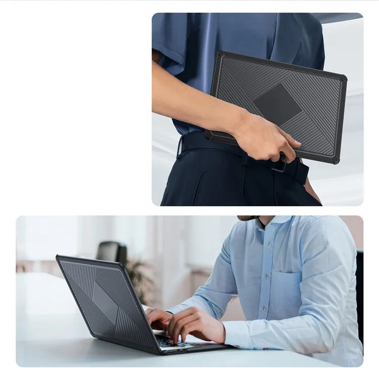 DUX DUCIS LCGH Series for MacBook Air 13 inch (2024) / (2022) Geometric Lines Anti-Drop Case TPU+PC Laptop Cover