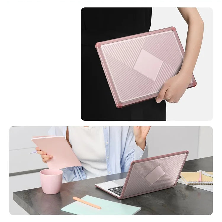 DUX DUCIS LCGH Series for MacBook Air 13 inch (2024) / (2022) Geometric Lines Anti-Drop Case TPU+PC Laptop Cover