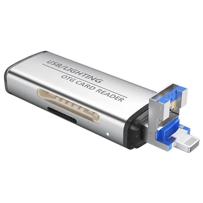 ADS-118 USB / 8-Pin 2-in-1 SD TF Memory Card U-Disk Reader Data Transfer OTG Adapter
