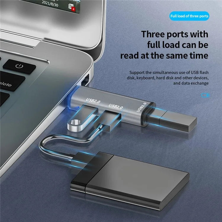 ADS-302C Type-C Adapter Hub to USB 3.0 +  Dual USB 2.0 Expansion Station