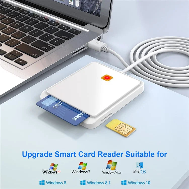 CR317 USB 2.0 Smart Card Reader Support SIM CAC ID Bank Card for Mac Windows