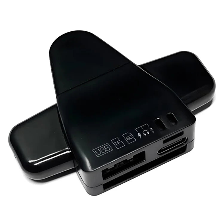 USB / 8-Pin / Type-C Plug Card Reader USB+SD+TF+USB-C Memory Card U-Disk Hard Disk Adapter