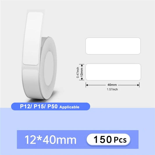 For Marklife P12 / P15 / P50 Self-Adhesive Thermal Label Sticker 12x40mm Label Paper Label Maker Tape