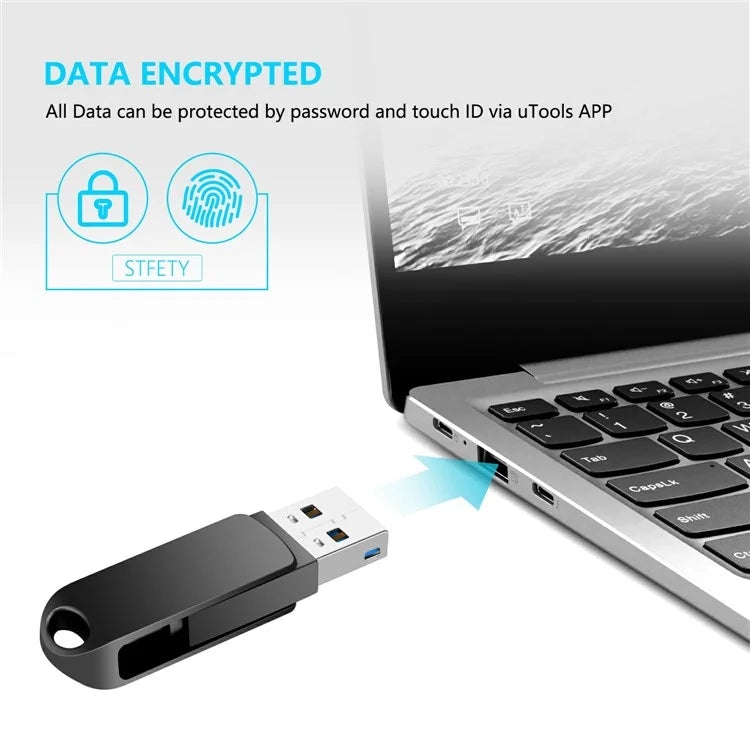 2 in 1 Card Reader 64GB OTG USB Flash Drive with 8Pin + USB 3.0 Port U Disk for iPhone Computer PC