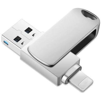 2 in 1 Card Reader 64GB OTG USB Flash Drive with 8Pin + USB 3.0 Port U Disk for iPhone Computer PC