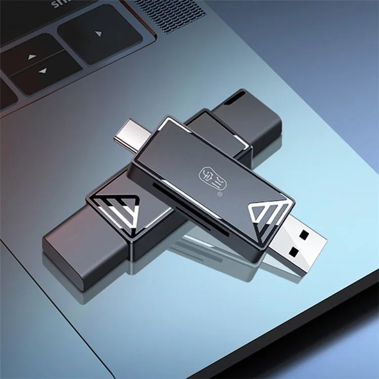 KAWAU C351 USB 3.0 High Speed Type C + USB SD / TF Card Reader Portable OTG Adapter