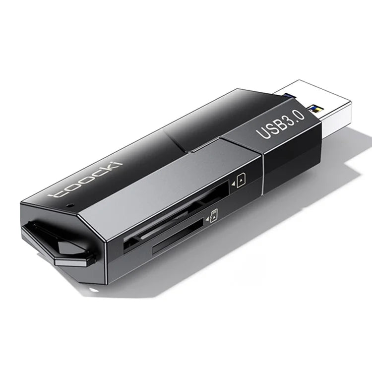 TOOCKI TQ-CS02 USB3.0 to SD TF Card Reader Retractable Memory Card Reader Adapter for Computer PC Laptop