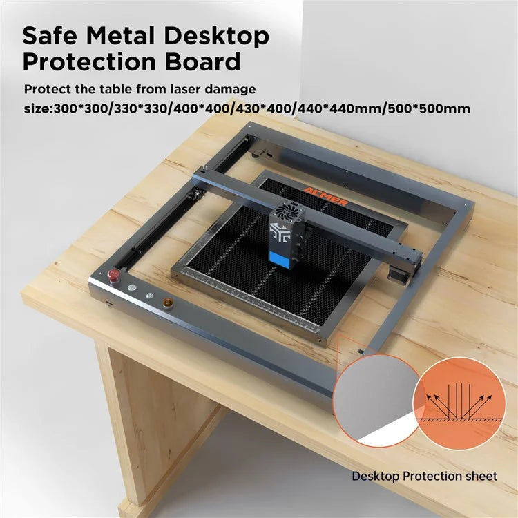 ACMER E10 400x400mm Aluminum+Galvanized Steel Laser Bed Fast Heat Dissipation Honeycomb Working Table